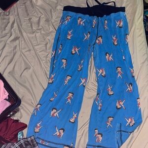 Betty Boop Bright Blue Capri Pajama Bottoms with Character Print